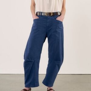 Nili Lotan Shon Pant Carbon Bow Leg Carpenter 2 blue